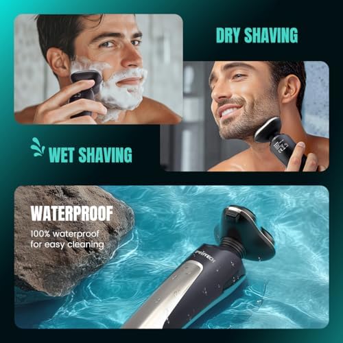 Electric Razor for Men - Rechargeable Electric Shaver for Men, Rechargeable Waterproof Wet Dry Cordless Razor