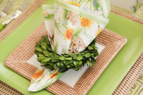 Caspari Bunnies and Daffodils Paper Luncheon Napkins, 20 Per Package