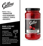 Collins Stemmed Maraschino Cocktail Cherries - Royal Anne Cherries Garnish for Cocktails, Manhattan and Old Fashioned Mix, 10oz