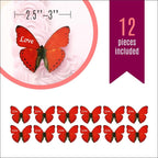 Edible Butterflies Large Size Premium Crafted Made in the USA Cake and Cupcake Toppers, Decoration (Love)
