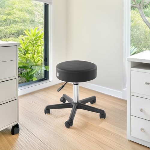 Saloniture Rolling Hydraulic Salon Stool - Adjustable Swivel Chair for Spa, Shop, Salon, Massage, Medical, Work or Office