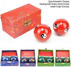 2Pcs Chinese Health Exercise Stress Baoding Balls, Meditation Massage Handball with Box, Hand Exercise Ball for Men Women Hand Exercises and Stress Relief(Color:Green Dragon and Phoenix)