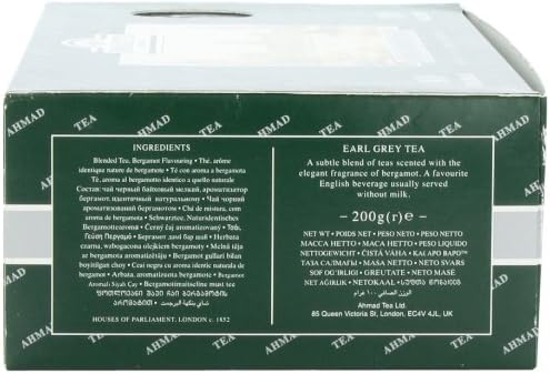 Ahmad Tea Earl Grey Tea, 100 Paper Enveloped Teabags (Pack of 1)