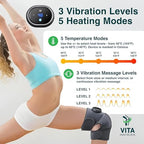 Vita Knee Relief Massager with Heat and Compression Cordless Knee Massager 3 Modes for Pain Relief Arthritis Heated Brace Knee Therapy Device Portable Elbow Shoulder Brace Unisex 5 Heat Levels