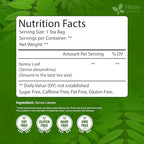 FreshDrinkUS, Premium 135 Senna Leaf Tea Bags for Constipation, Supports Your Cardiovascular System, 100% Natural & Pure. Loose Leaf Senna Herbal Tea, Made with Natural Material Tea Bags. Non GMO, No Sugar/ Caffeine/ Gluten, Vegan.