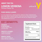 Yellow.fit Lemon Verbena Whole Leaf Tea – 1500mg Loose Leaf Herbal Tea, Caffeine-Free Lemon Verbena Leaves, Naturally Aromatic Herbal Infusion, 66 Servings