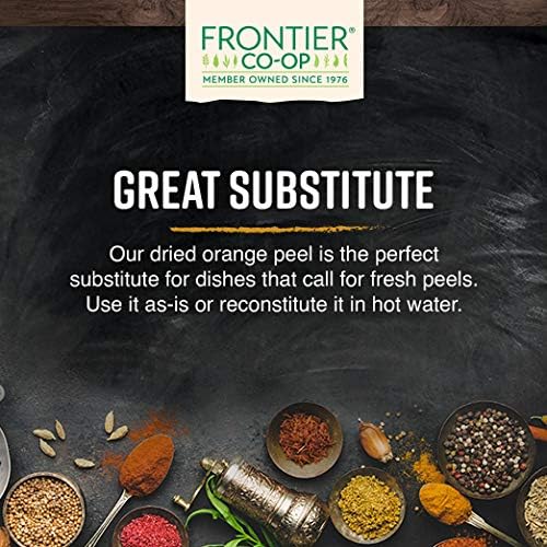 Frontier Co-op Orange Peel, Cut and Sifted, 1/4" Inch, Bulk Bag, Kosher | 16 Ounce (Pack of 1)