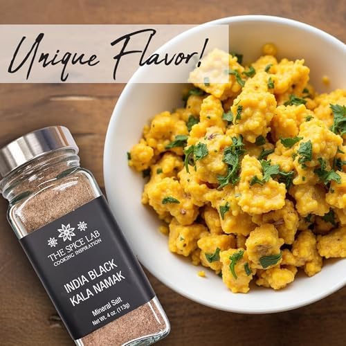 The Spice Lab Kala Namak Black Salt - Indian Himalayan Black Salt - 1 Pound - Vegan Kala Namak Salt - Natural Gluten Free - Vegan Tofu Scramble Seasoning Natural Egg Taste