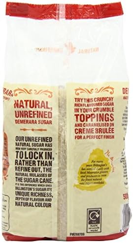 Billington's Natural Demerara Unrefined Cane Sugar (500g) - Pack of 2