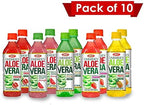 OKF Farmer's Aloe Vera Drink Flavored Variety Pack - Original, Pomegranate, Pineapple, Strawberry, Watermelon Flavored Aloe Drinks (16.9oz/500ml Bottles 10 Count)