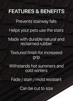 Rubber Stair Treads Non-Slip Outdoor 35”x10” (5-Pack) – Anti-Slip Step Mat with Nosing