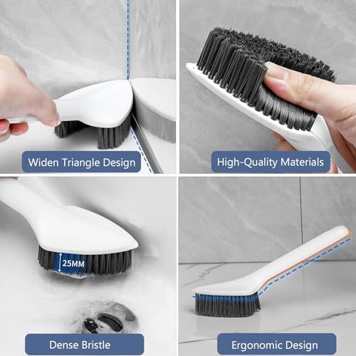 Crevice Cleaning Brush, Hard Bristle Crevice Cleaning Brushes, 3 in 1 Cleaning Brushes for Household Use Multifunctional Gap Cleaning Brush for Bathroom Kitchen Window Groove Corner Small Spaces