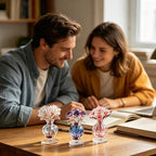 Genérico Floral Decorations - 2D Acrylic Flat Table Figures with 360 Degrees, 3 Artificial Flowers | for Wedding Spring Mother's Day Dining Room Birthday Office