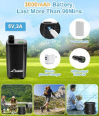 WADEO Portable Shower for Camping, Outdoor Electric Shower Rechargeable Pump with 20L Collapsible Bucket, Camping Shower Head Nozzle for Camping, Hiking, Traveling, Washing