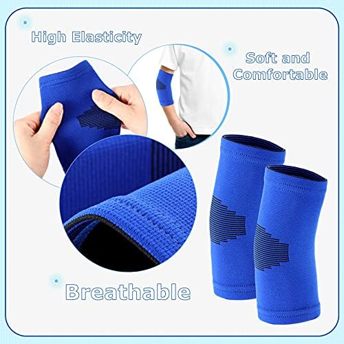 Kasyat Kids Elbow Brace Knit Compression Elbow Sleeve Compression Brace Gym Arm Sleeve Gym Joint Support for Boys and Girls Teen Weight Lifting Sports(2 Pieces,Small)