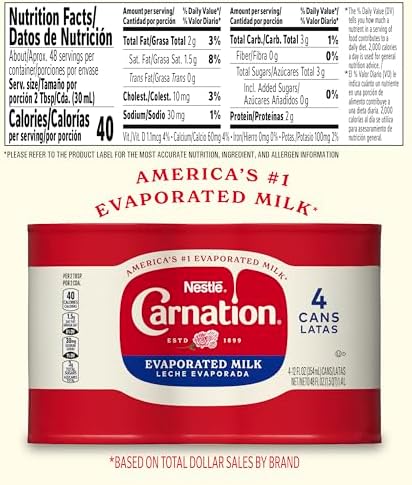 Nestlé Carnation Evaporated Milk Canned, Vitamin D Added, 4Pk 12 fl oz