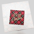 20 Pcs Buffalo Plaid Christmas Paper Napkins Disposable Beverage Cocktail Napkins Foil Gold Napkins Tableware Serviettes Luncheon Dinner Napkin Merry Christmas Party Decor