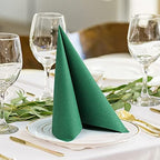 MORGIANA 50 PCS Disposable Dark Green Paper Napkins, Christmas Heavy Duty Linen Feel Dinner Large Green Napkins for Praty Wedding, St Patrick’s Day