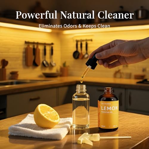 SU JUABA Lemon Essential Oil 4 Fl Oz, 100% Pure Natural for Cleaning, Diffuser, Skin Care, Aromatherapy- 118ML