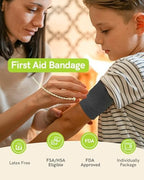 FriCARE Self Adhesive Bandage Wrap, Medical Tape in First Aid Kit, Cohesive Bandages for Wounds Sport Vet, 2 Inches X 5 Yards 6 Rolls, Black