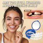 Cosmetic Dental Veneers, Upper and Lower Custom Fit Whitening Covers, Temporary Snap-On Smile Enhancement Kit, Reusable, with Fitting Tools