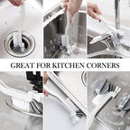 2 Pcs Cleaning Brush Small Scrub Brush for Cleaning Sink Bathroom Kitchen Edge Corner Grout Household Use with Handle