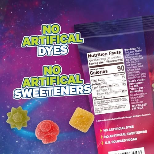 MrBeast Feastables Sour Boosts Gummy Candy, 12 Count, Limited Edition for The Super Mario Galaxy Movie, 4.5oz Each
