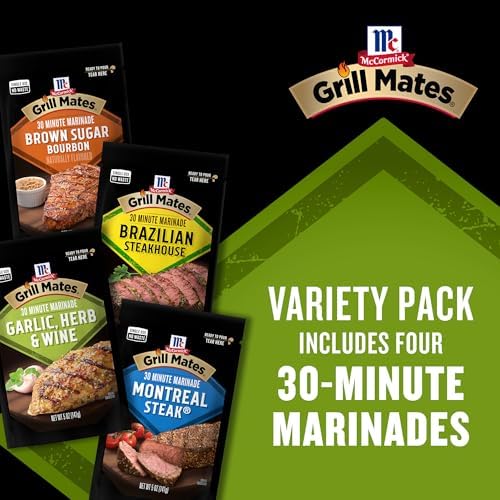 McCormick Grill Mates Marinade Variety Pack, Signature Flavors, 30-Minute Marinade Pouch for Chicken, Pork Marinade, and Steak, 20 oz