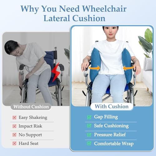 Lateral Support for Wheelchair Back Support Cushion for Pressure Relief Folding Pads Improving Better Posture Sitting Assist Wedge for Elderly Disabled Stroke Patients in Recliner Wheelchair