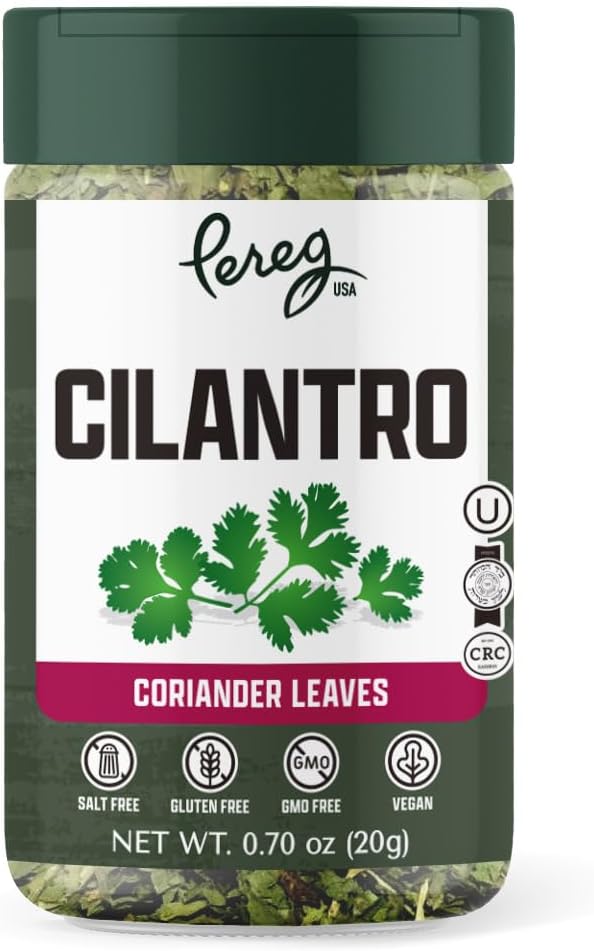 Pereg Dried Cilantro Coriander Leaves 0.7 Oz - Cut & Sifted - Cilantro Herb Seasoning - Non GMO & All Natural - Pungent & Fragrant Leaf