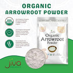 Jiva Organics Organic Arrowroot Flour (Powder) 8 Ounce Bag - Raw, Non-GMO, Gluten Free