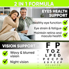 Vision Support - Best Eye Vitamins For Blurry Vision.Eye Supplements For Adults with Lutein For Macular Health, Eye Vision, Eye Strain, and Fatigue.With Zinc and Vitamin A to Support Sharp Vision.