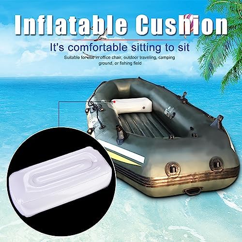 LIZEALUCKY Outdoor Camping Fishing Inflatable White Seat Cushion Portable Folding Thick