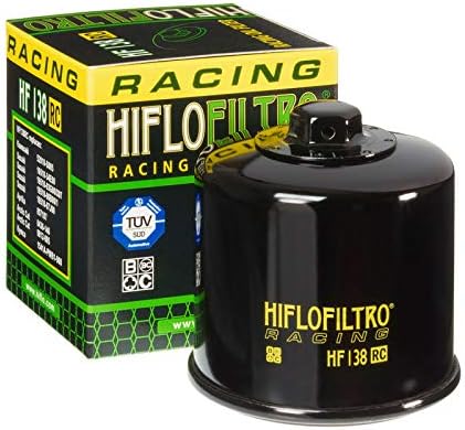 HiFloFiltro HF138RC Black RC High Performance Premium Oil Filter, Single
