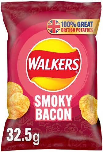 Walkers Smoky Bacon Crisps Box, 32.5 G (Case Of 32)