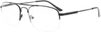 Eyekepper Half-Rim Womens Reading Glasses Memory Titanium Bendable Mens Readers (Black,+1.75)