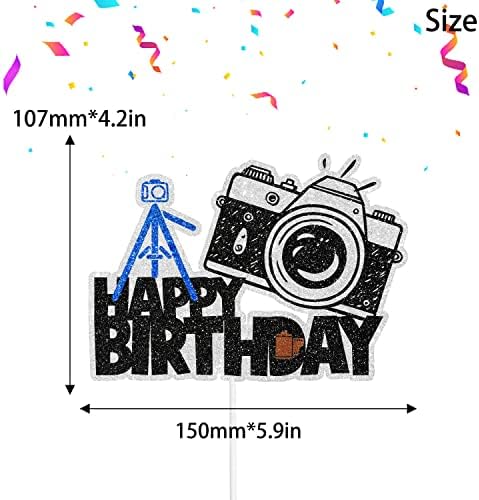 Photographer Birthday Cake Topper - Outdoor Photography Party Photographer Birthday Party Camera Tripod Decoration。- SugarGera