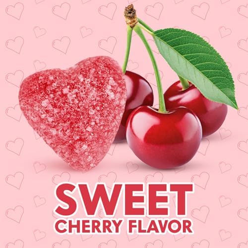 Valentine Cherry Jelly Hearts Candy, 2lbs Pack of Valentine's Day Candy Bulk, Ideal Valentine’s Day Gummy Candy for Parties, Classroom Exchanges and Gift Bags, Perfect for Sharing with Loved Ones