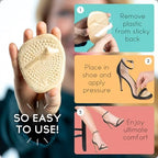 Walkize Metatarsal Pads Women | Heel Inserts for Women | Ball of Foot Cushions (2 Pairs Foot Pads) All Day Pain Relief and Comfort One Size Fits Shoe Inserts (Beige)