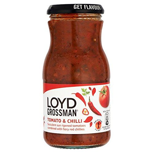 Loyd Grossman Tomato & Chilli Sauce - 350g - Pack of 2 (350g x 2 Jars)
