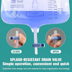 5 Pack Urinary Drainage Bag with Anti-Reflux Chamber, 4000ml Large Capacity, 48" Drainage Tube, Professional Urine Bags with Clips and Hanging Hook, Catheter Bags for Men