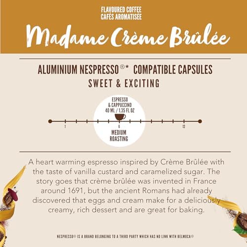 Belmio Madame Crème Brûlée Espresso Coffee Pods – Medium Roast – Creamy & Sweet - Nespresso Original Line Compatible – 10 Count (Pack of 10)