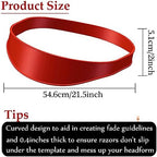 Neckline Shaving Template and Hair Trimming Guide, High-Grade Curved Silicone Headband for DIY Home Hair Trimming and Cutting,Home Haircuts Fade and Taper Guide for Clippers-(Red 1)
