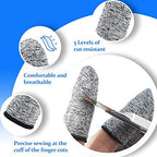 Honoson 20 Pieces Cut Resistant Finger Cots Protection Reusable Finger Thumb Protector Gloves for Kitchen Sculpture Work (2.2 Inch)