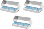 15 Holes Burs Holder Block Disinfection Box Aluminium Autoclave Color Silver 3pcs/set