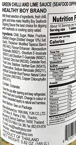 Healthy Boy Seafood Dipping Sauce (Green Chili & Lime) 6 Ounces, Product of Thailand (Pack of 3)