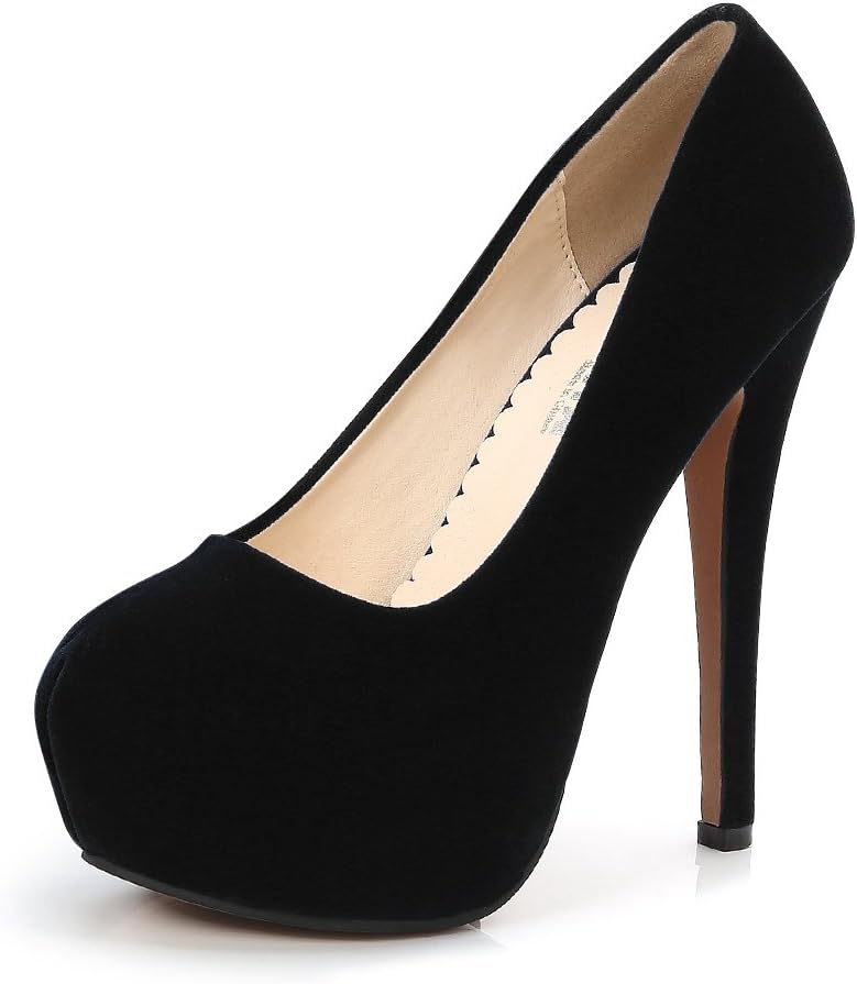 OCHENTA Women's Platform Slip On High Heels Dress Pumps
