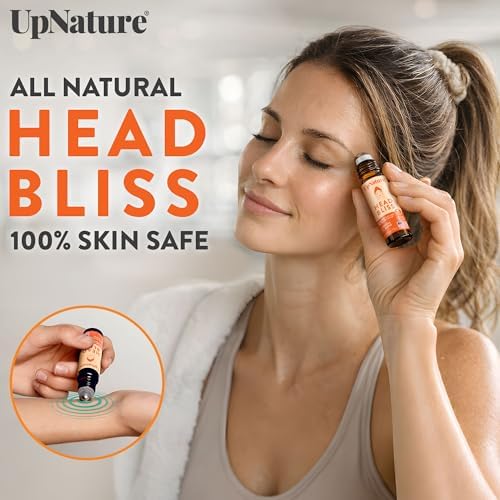 UpNature Head Bliss Essential Oil Roll On Stick - Soothing Migraine Comfort Aromatherapy with Instant Cooling Effect - Nurse Essentials Gifts Roller