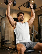 JMIERR Men's Ribbed Tank Tops Knit Sleeveless Workout T Shirt Muscle Gym Fitness Tee