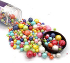 Weraru Edible Mixed Pearl Sugar Sprinkles Candy Mixing Size Baking Edible Cake Decorations Cupcake Toppers Cookie Decorating Celebrations Wedding Shower Party Chirstmas Supplies 120g/ 4.2oz